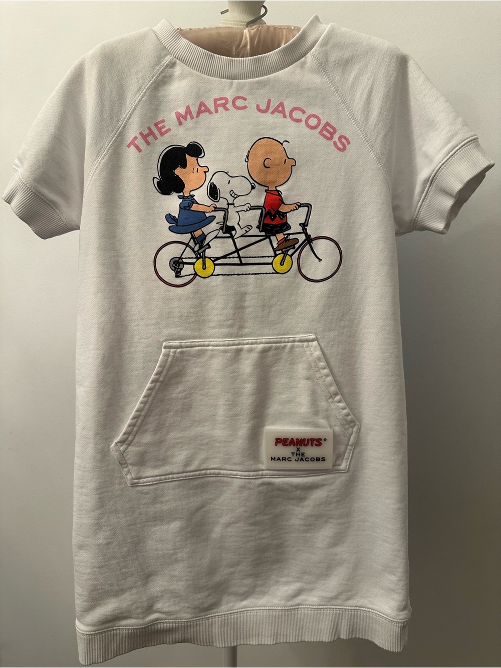 Marc Jacobs White Peanuts Graphic Tee Dress with Multicolor Print